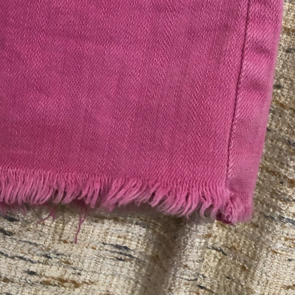 Aerie Pink Raw Frayed Hem Drawstring Elastic Waist Cut-off Denim Shorts - XL - Picture 3 of 7